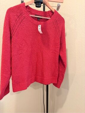 Banana Republic Bright Red Scoop Neck Knit Sweater